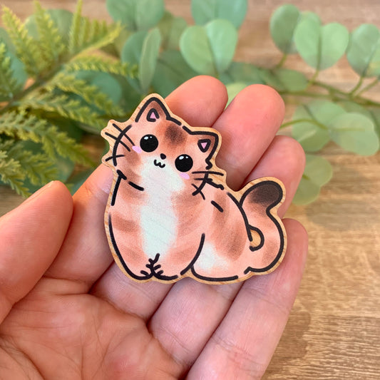 Orange Cat - Holzpin
