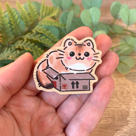 Express Orange Cat- Holzpin